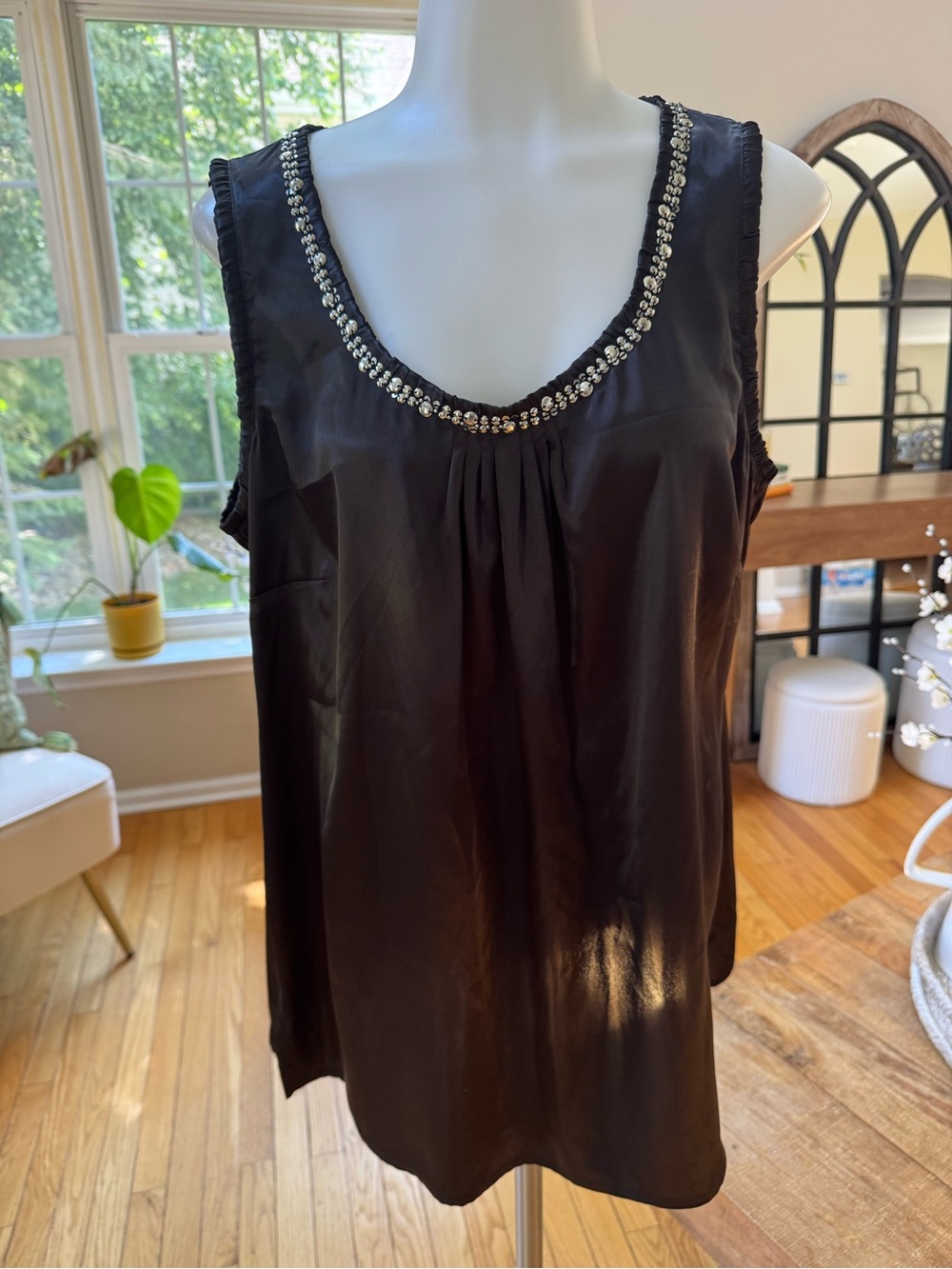 Chico's Beaded Scoop Neck Sleeveless Camisole